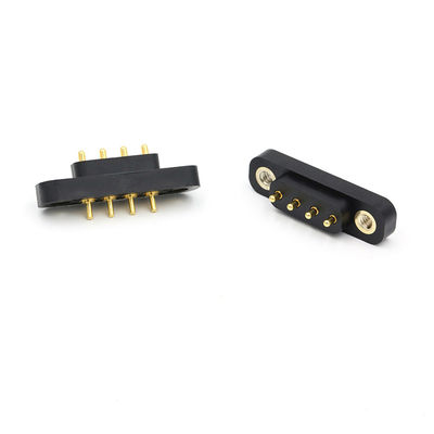 Customized 4-pin spring pin connectors with nuts and 4.0mm pitch pogo pin connectors