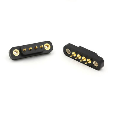 Customized 4-pin spring pin connectors with nuts and 4.0mm pitch pogo pin connectors